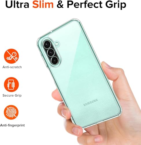 Image of DIZORO Case for Samsung Galaxy A26 5G, Military Grade Drop Protection Phone Case, Yellowing Resistant, Anti-Scratch Hard PC Back, Shockproof Hard Ultra-Thin Protective Cover, Clear