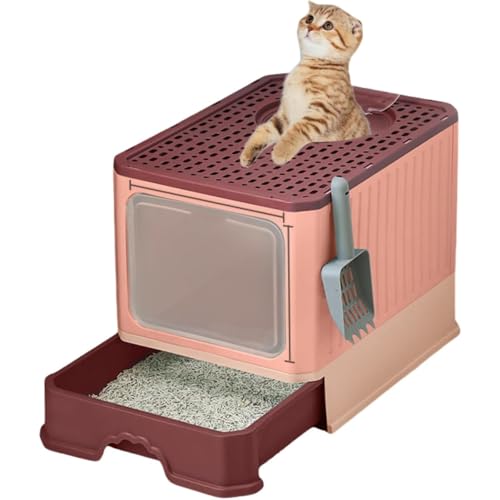 BIBAPU 特大の完全密閉型猫トイレ 猫用トイレ ニャンとも清潔トイレ コンパクト猫トイレ 猫トイレ 大型猫トイレ 蓋付きフード付き猫のトイレ ドームタイプ 引き出し付き 掃除簡単 出入り方法 大型猫 ドア付き 大きいサイズ ふた付き 飛び散り防止 清潔