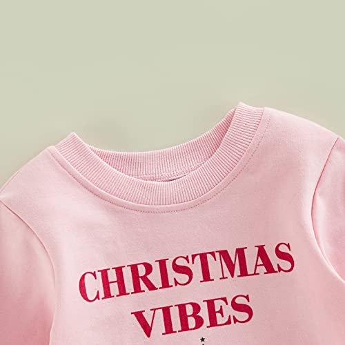 Boebnozcv Toddler Girl Christmas Sweater Outfit Christmas Vibes Print Sweatshirt Top Long Sleeve Xmas Shirts Winter Clothes (Christmas Viebs Sweatshirt,7-8 Years) #TOP5