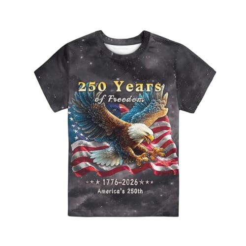 Image of WELLFLYHOM Kids Tshirts Girls Boys Short Sleeve Crewneck Tees Shirts Casual Sport Pullover Tops Size 3-16 Years