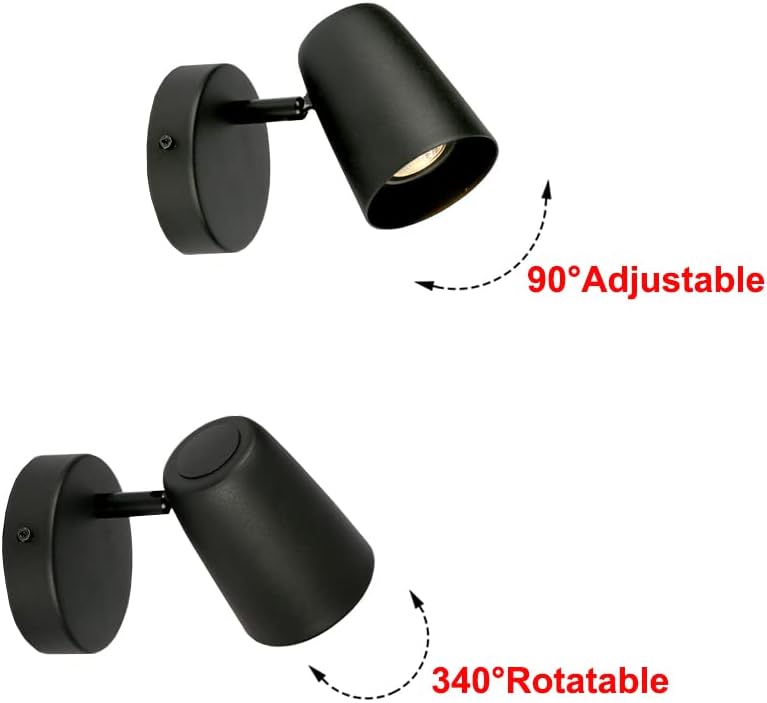 Modern 5W Bed Headboard Lighting LED Light Fixture Picture Light for Painting Artwork Adjustable Surfaced Mount GU10 Bulb Replaceable White