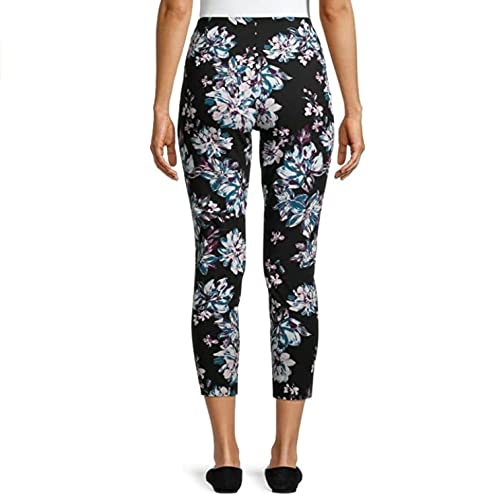 Time Tru Womens Millennium Skinny Pants 8 Black Floral