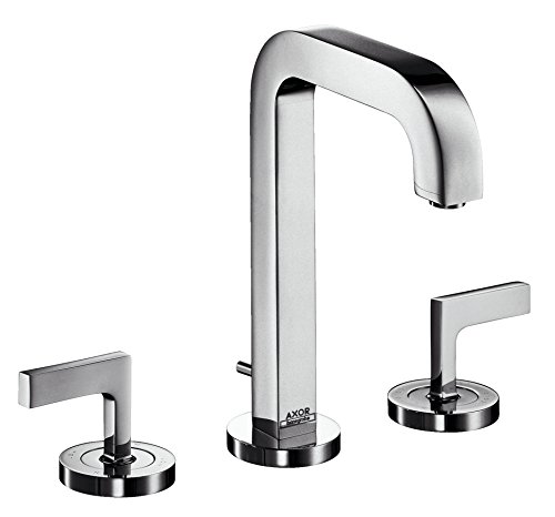 AXOR Wasserhahn Citterio 3-Loch Waschtischarmatur, Auslauf Höhe 170mm mit Zugstangen-Ablaufgarnitur, Chrom