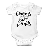Cousins Make the Best Friends - I'm Going to Be A Big Cousin - Cute Infant One-Piece Baby Bodysuit (12 Months, White)