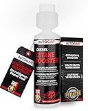 AUTOGAR® Diesel Cetane Booster 250ml I Cetan Booster: Cetanzahl erhöhen, Zündwilligkeit verbessern I Kaltstart & ruhiger Lauf I für 4–6 Anwendungen geeignet I für Common-Rail, Pumpe-Düse & Turbodiesel