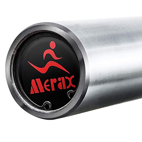 Merax Commercial 7' Olympic Bar - 1500 lb Weight Capacity, 28 MM Grip, OB86, Bench Press Chrome (Silver)