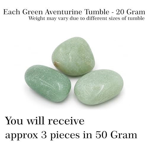 Image of Green-Aventurine Tumble Stone | 50 gm Tumbled Gemstones | Reiki Healing Stones | Home Decor Pebbles | Aquarium Gravel | Garden & Table Dcor