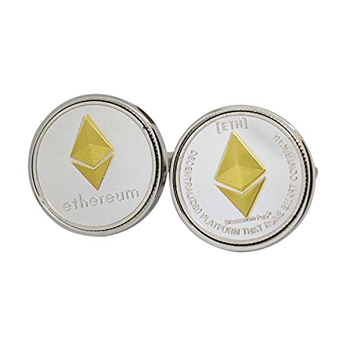 Gold and Silver Ethereum Coin Cufflinks - Digital Cryptocurrency - Collector's Item, 21