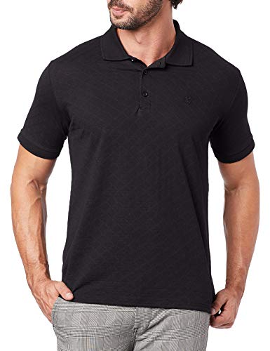 Camisa polo Jacquard, Polo Wear, Masculino, Preto, M