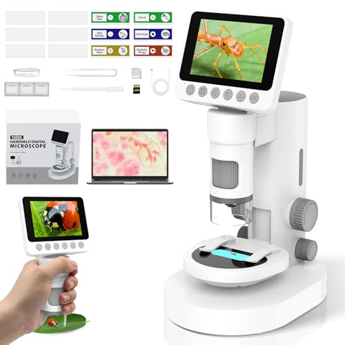 1000X Microscope Numérique Portable pour Enfants - Écran 4K 2,0', Electronique, Rechargeable, avec...