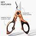 Klein Tools 2100FO Stainless Electrician Scissors with Serrated Blade and Cable Stripper, Compact Shears for Wire and Cable Cutting, 6-Inch