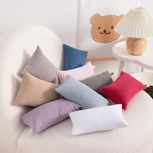 FLXXIE Tiny Pillows, Down Alternative Microfiber 11x7 Inches Mini Pillow for Travel, Pets, Soft Machine Washable Small Pillows for Neck, Lumbar, Light Taupe by FLXXIE - Image 4