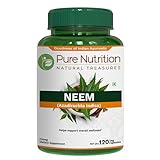 Pure Nutrition Neem Capsules 700mg. (Equivalent to 2600mg Neem Leaf Powder and Bark Powder) Non GMO | Once Daily | 120 Days Supply.