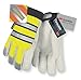 Leather Gloves, XL, Hi Vis Yellow, PR