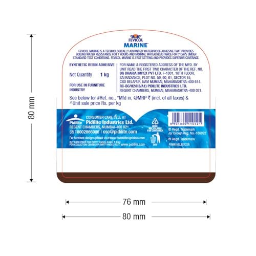 Image of Fevicol Marine - Fast Setting | Best in class waterproof adhesive | Superior Coverage | Bonds with Plywood, Laminates | 1Kg