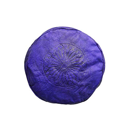 Pouf vide en cuir véritable violet à remplir soi-même