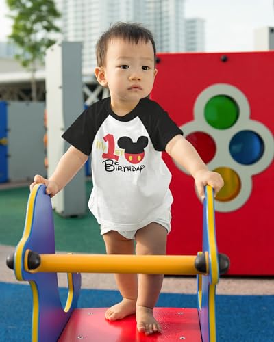 Luke & Lulu First Birthday Outfits for Baby Boys Shirts - Mouse Theme, One, 1st Birthday2