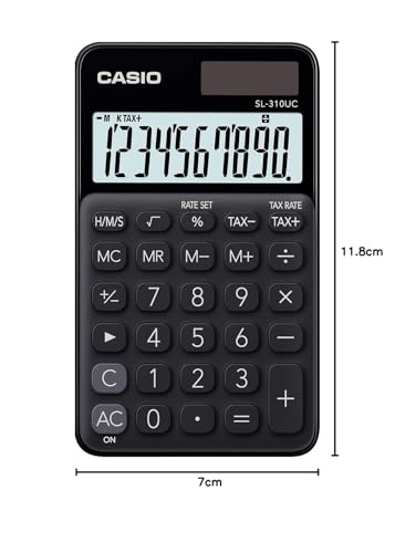 Casio SL-310UC-BK Taschenrechner Schwarz Display – Bild 3