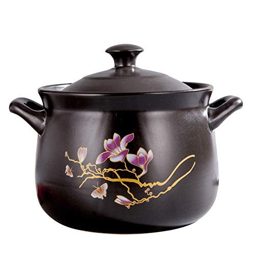 Runde Keramik-Auflaufform mit Deckel, handgemachtes Suppentopf Tontopf Irdener Topf Zwiebelsuppe Töpfe Suppentopf, geeignet für Induktionsherd