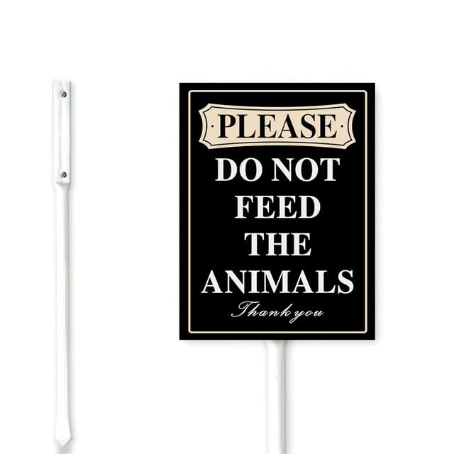 Geroclonup （20x30) Please Do Not Feed The Animals Yard Sign Stakes Caution Lawn Signs Stand Rustproof Aluminum for Home Road Easy To Install Outdoor Decorations
