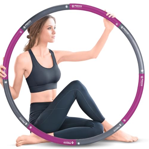 FEECCO Weighted Fitness Hoop, 8 Detachable Sections for Weight Loss