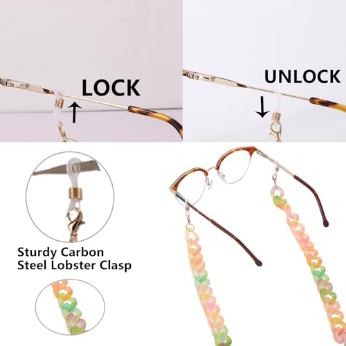 Image of Acrylic Glasses Chain Holder for Women Sunglasses Lanyard Necklace Decorative Chain Eyewear Retainer Eyeglass Strap