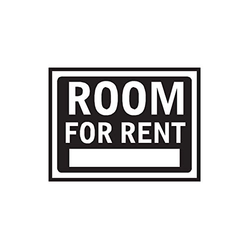 Decorative Decal - Room for Rent Business Sign 16" x 12" - Black - Vinyl Sticker