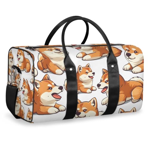 Funny Corgi Travel Duffle Bag for Women Men Gym Duffel Foldable Bag Waterproof Weekender Animals Puppy Dog Duffle Tote