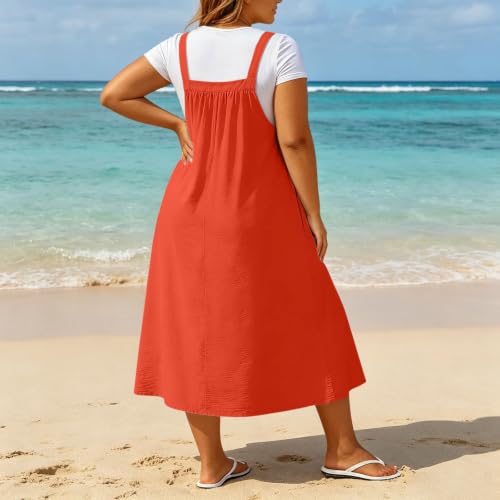 Robe salopette grande taille aux finitions froncées soignées - 7