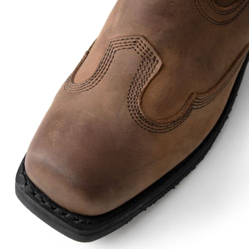 Image of Milwaukee Leather Men's Distressed Gray Leather 11-inch Classic Harness Square Toe Motorcycle Boots MBM9006 | Premium Material, Square Toe, Rider Ready, Durable Everyday Wear