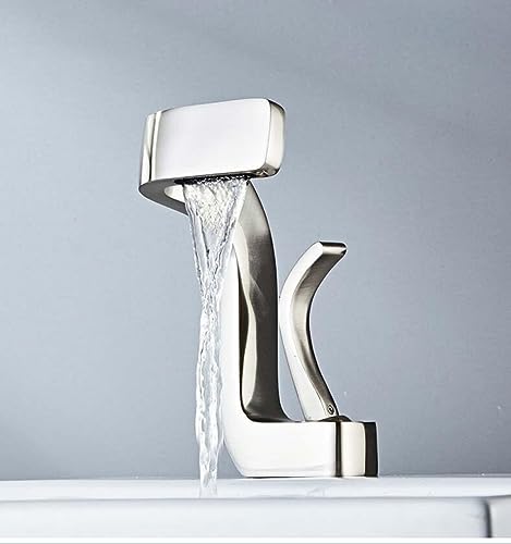 Robinet de salle de bains en laiton or blanc au design chic épuré