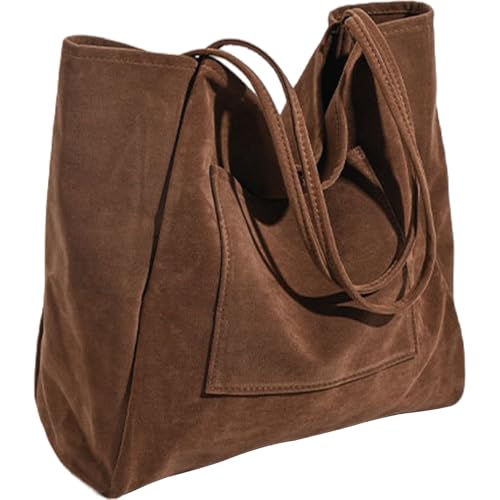 Sac en simili cuir suédé avec poche avant : le sac d'épaule contre le désordre