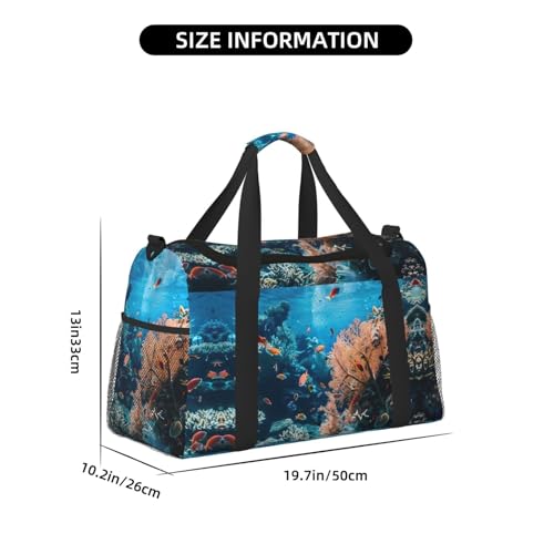 Coral Reef Foldable Travel Duffel Bag Tote Carry On Luggage Bag For Weekend Getaways, For Spontaneous Trips4