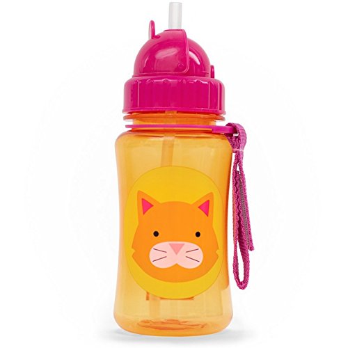 Skip Hop Toddler Sippy Cup with Straw, Zoo Straw Bottle, Cat