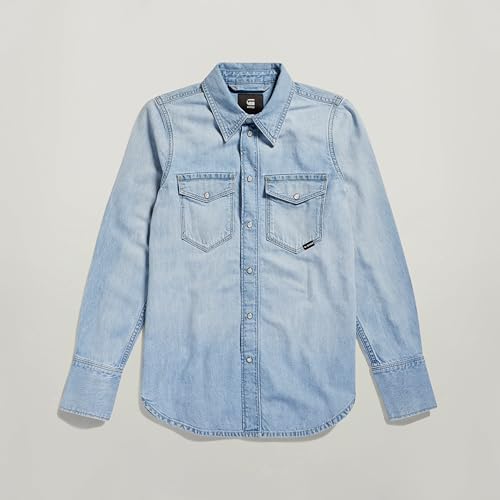Miniatura 4 de G-Star Para Mujer Slim Western Shirt Ls Wmn, Azul Sun Faded Blue Mist D24343-D539-G342 , M