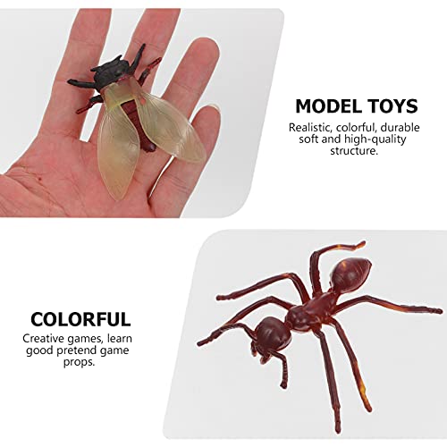 39 peças de bonecos de animais de insetos de plástico, animais selvagens, figuras falsas, materiais