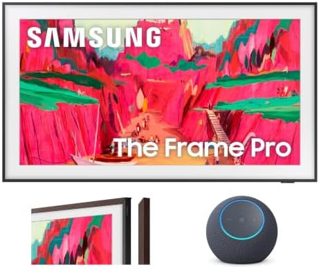 Samsung 75-Inch Class The Frame Pro Smart TV (2025 Model) with Modern Brown Bezel and Amazon Echo Dot Max Bundle image 2
