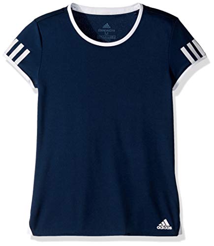 adidas Junior Girls' Club Tennis Tee, Collegiate Navy, Medium