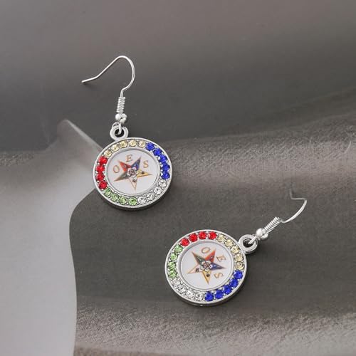 OES Symbol Jewelry Crystal Order of The Eastern Star OES Sorority Earrings for Women Sisterhood4