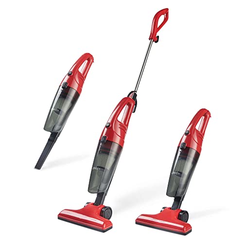 Lewis's 600W 2-in-1 Upright Stick/Handheld Corded - Vacuum Cleaner - Bagless, Corded, Handheld Lightweight, Upright Carpet Cleaner, Red