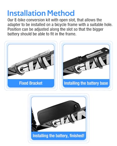 XIUWK Suporte de Bateria para Bicicleta Elétrica para Montagem Em Quadro de Adaptador de Bateria, Pl