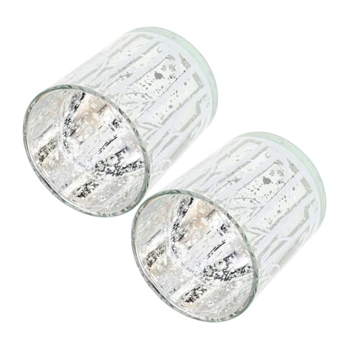 FUNOMOCYA 4pcs Christmas Decorative Candle Holders Glass Tea Light Holders Perfect for Xmas