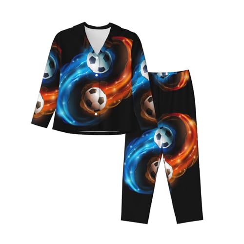 Pyjama football femmes EdWal ensemble manches longues anti-froid pour la maison