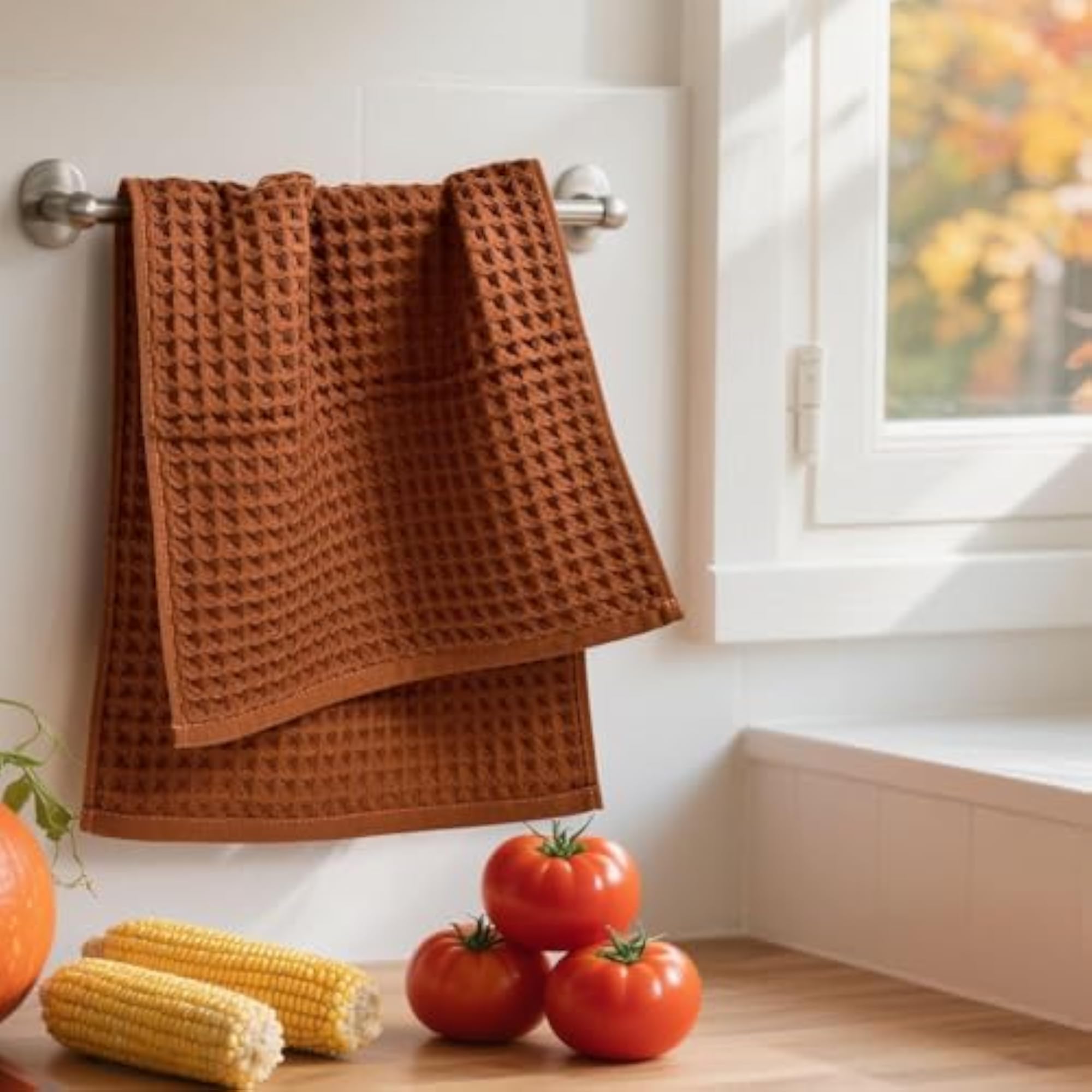 Waffle Hand Towels Set, 2-Piece for Kitchen