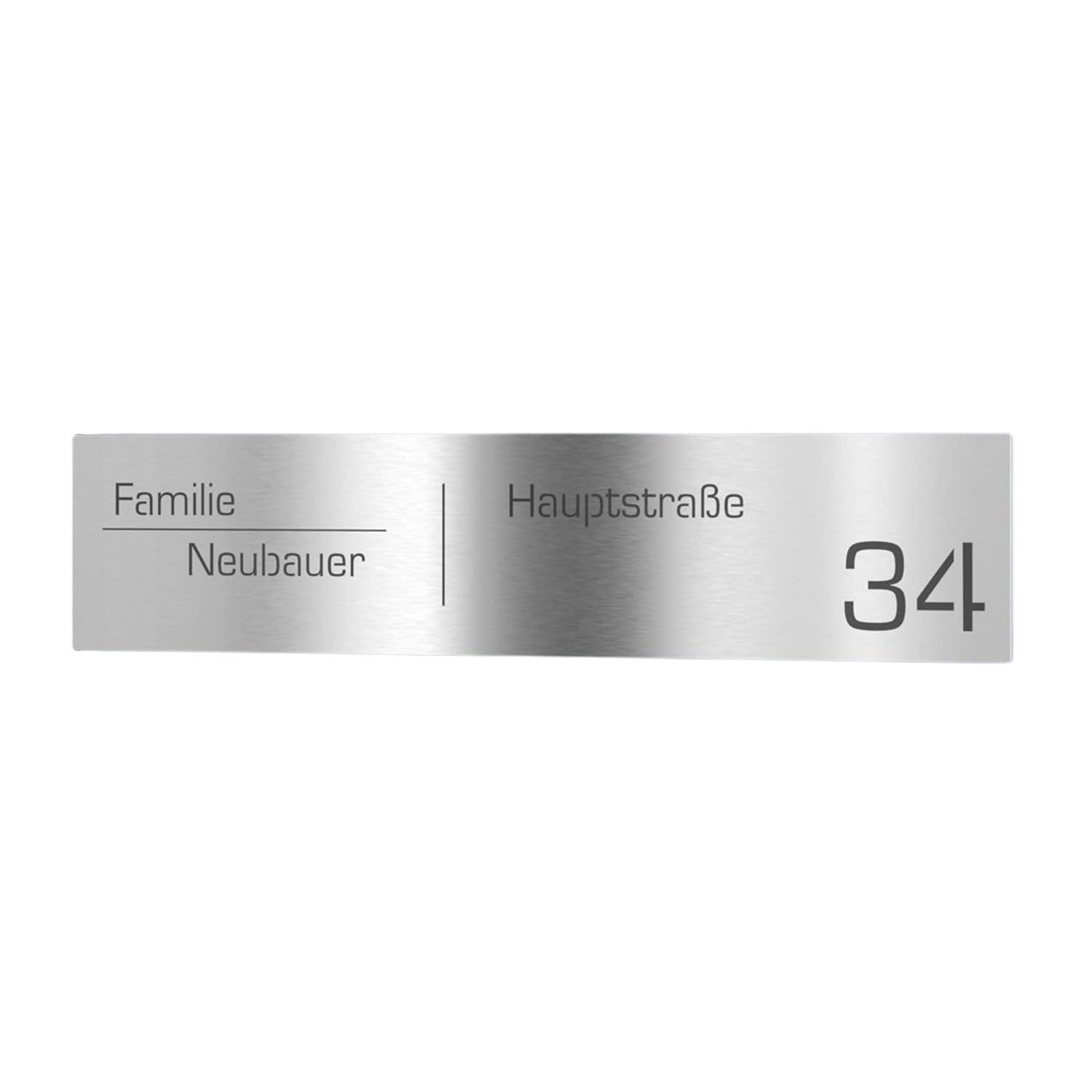 Cartello per cassetta delle lettere Graviers Design in acciaio inox per cassetta delle lettere autoadesivo - targhetta con nome e numero civico personalizzata con incisione laser Design 2