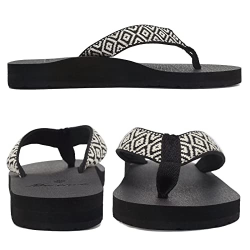 Equick Women's Flip Flops Arch Support Yago Mat Insole Sandal Casual Slipper Outdoor And Indoor-U219Slt003-N-Black.wthie-38 #TOP4