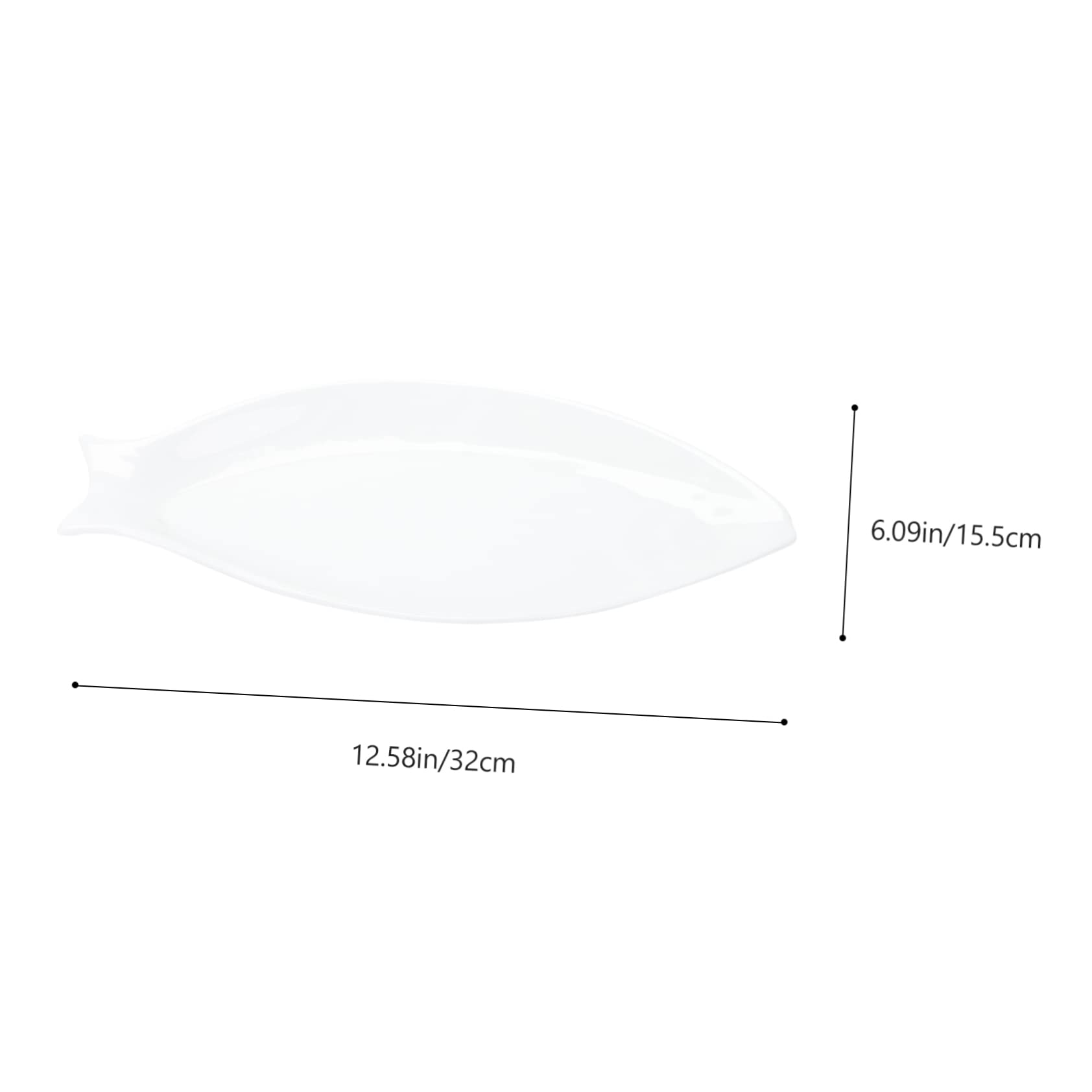 OFFSCH Fish Shaped Steaming Plate Ceramic Serving Bowl Large Oval Platter for Party Kitchenware for Home