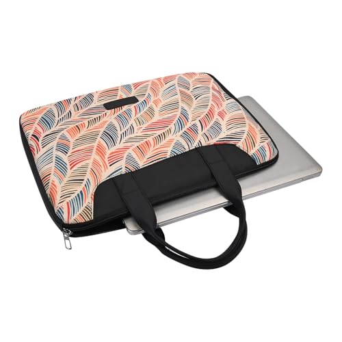 Image of Tabelito Designer Printed Laptop Sleeve for Women (13-15.6 Inch) | Jute & Vegan Leather Office Handbag | Lightweight Stylish Work Bag with Handle