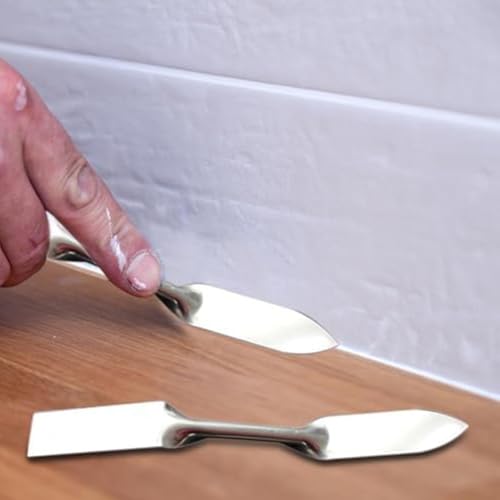 Truelle de plâtrage à double tête fabriquée en acier inoxydable pour les tâches de réparation et de nettoyage des coutures, y compris le retrait des joints et la finition du calfeutrage dans les