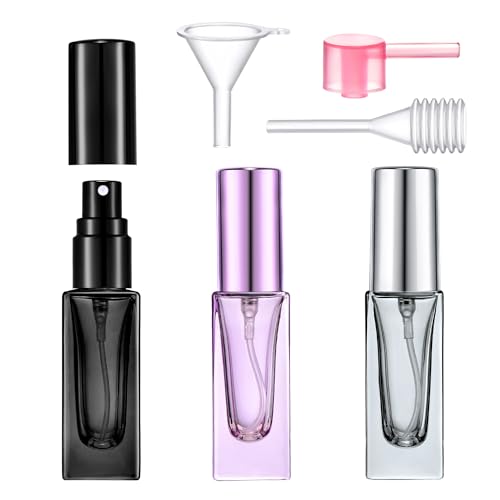 Yikimyfo Travel Perfume Atomizer - 3 Pcs 5ML/0.17oz Mini Spray Bottles, Fine Mist Cologne Glass Bottle, Empty Refillable Size